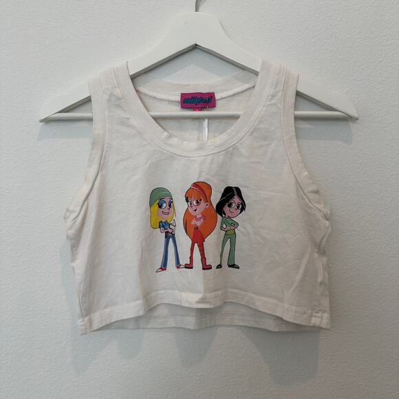 Edikted Powerpuff Girls cartoon graphic cropped tank top small - Picture 1 of 3